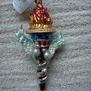 NWT Christopher Radko Valiant & Brave Liberty Ornament Torch Dove Christmas